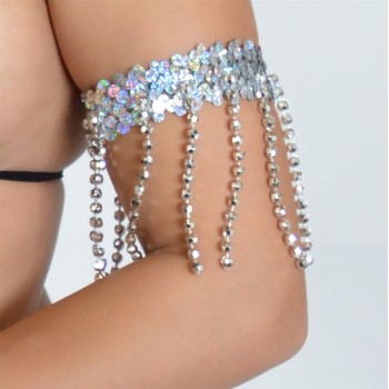 Beaded Armband Pair in Silver