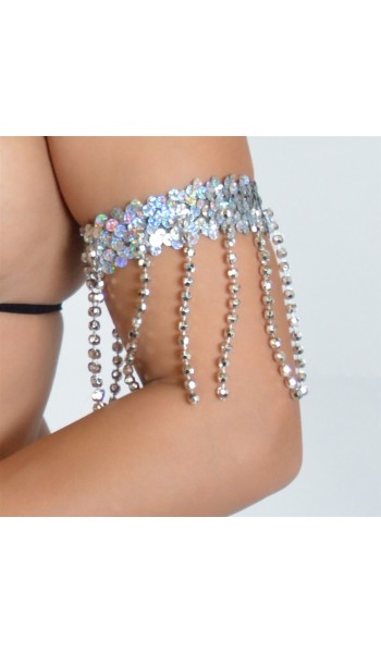 Beaded Armband Pair in Silver