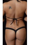Rhinestone Studded Bikini - Black