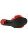 Amour Red Maribou Trimmed Slipper