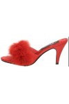 Amour Red Maribou Trimmed Slipper