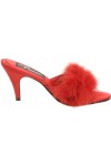 Amour Red Maribou Trimmed Slipper