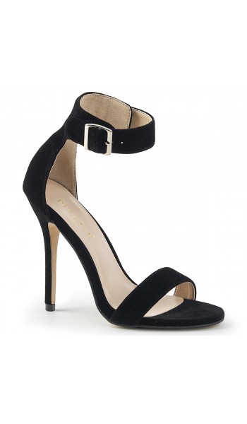 Amuse Black Velvet Ankle Strap Sandal