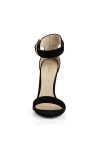 Amuse Black Velvet Ankle Strap Sandal