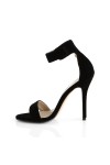 Amuse Black Velvet Ankle Strap Sandal