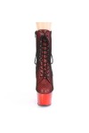 Adore Red Hologram Fishnet Ankle Boots