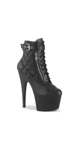 Adore Quilted Black Faux Leather Ankle Boots
