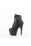 Adore Quilted Black Faux Leather Ankle Boots