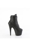 Adore Quilted Black Faux Leather Ankle Boots