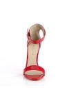Amuse Red High Heel Ankle Strap Sandal