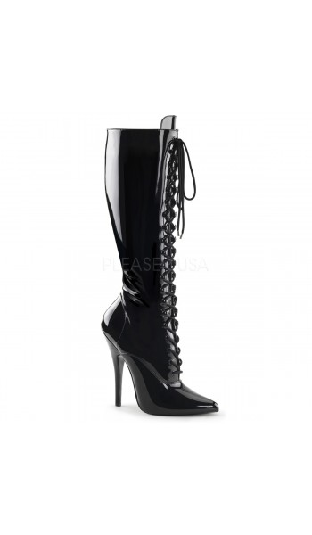 Domina Faux Leather Lace Up Boots