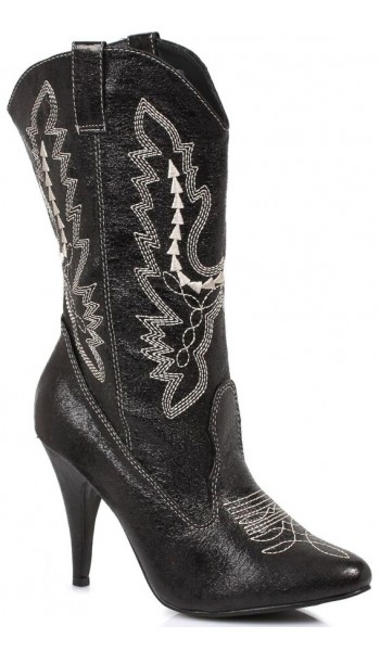 Black Scrolled Cowgirl Boots