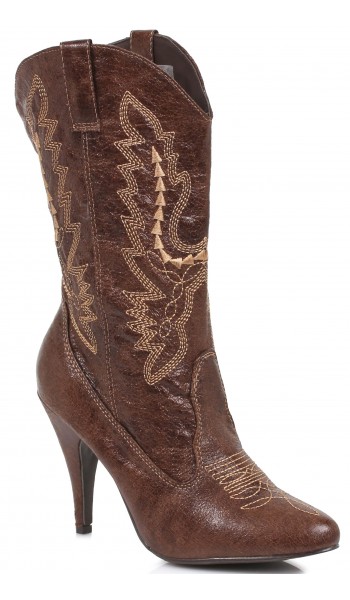 Brown Scrolled Cowgirl Boots