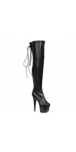 Fare Black Platform Thigh High Boots for Women