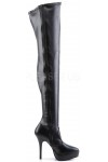 Black Indulge Faux Leather Stiletto Heel Boots