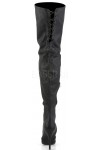 Legend Black Lace up Back Leather Thigh High Boots