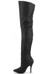 Legend Black Lace up Back Leather Thigh High Boots