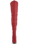 Legend Red Lace up Back Leather Thigh High Boots