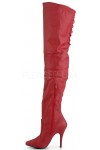 Legend Red Lace up Back Leather Thigh High Boots