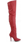 Legend Red Lace up Back Leather Thigh High Boots