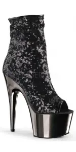 Black Sequin Adore Platform Ankle Boots