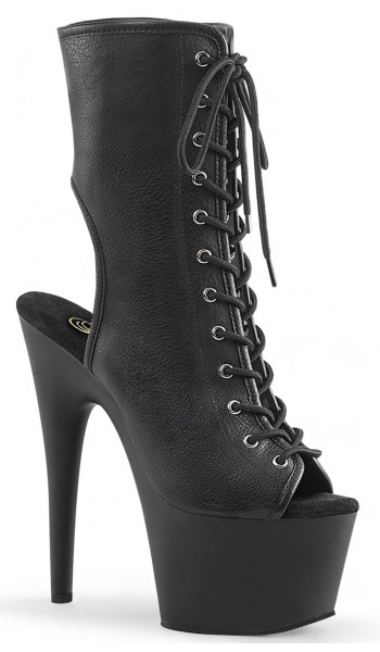 Black Faux Leather Adore Platform Ankle Boots