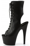 Black Faux Leather Adore Platform Ankle Boots