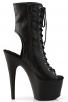 Black Faux Leather Adore Platform Ankle Boots