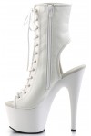White Faux Leather Adore Platform Ankle Boots