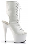 White Faux Leather Adore Platform Ankle Boots