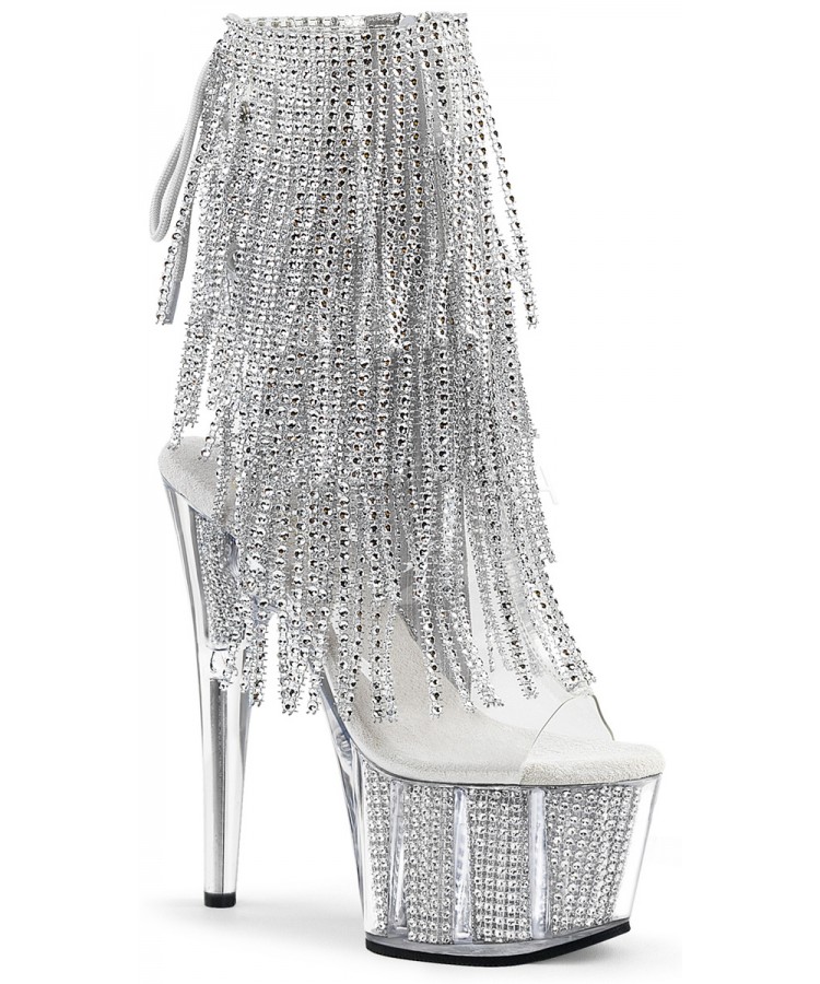 rhinestone silver boots