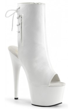 White Peep Toe and Heel Platform Ankle Boots