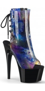 Cosmos Black Platform Ankle Boots
