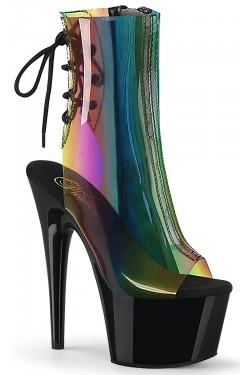 Rainbow Black Platform Ankle Boots