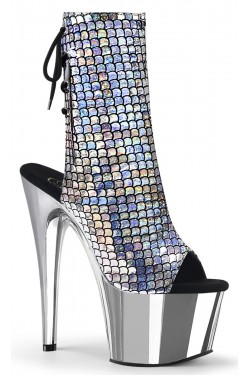 Mermaid Silver Hologram Ankle Boots