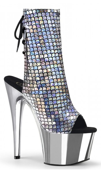 Mermaid Silver Hologram Ankle Boots