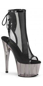 Black Mesh Adore-1018 High Heel Ankle Boots
