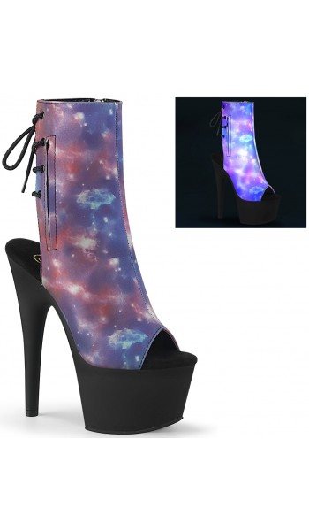 Galaxy Reflective Print Ankle Boots