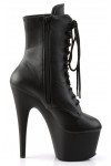 Adore Black Faux Leather Platform Granny Ankle Boots