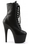 Adore Black Leather Platform Ankle Boots