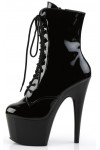 Adore Black Patent Platform Granny Ankle Boots