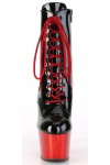Red Chrome Platform Adore Black Granny Ankle Boots