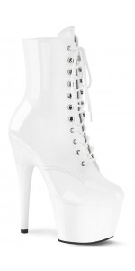 Adore White Patent Platform Granny Ankle Boots