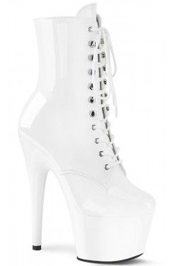 Adore White Patent Platform Granny Ankle Boots