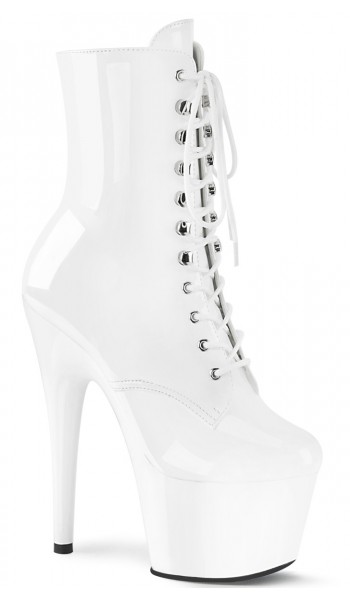 Adore White Patent Platform Granny Ankle Boots