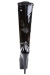 Adore Knee High Black Patent Platform Granny Boots