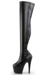 Adore Black Matte Thigh High Platform Boots