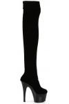 Adore Black Velvet Thigh High Platform Boots