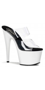 White Platform Adore High Heel Slides