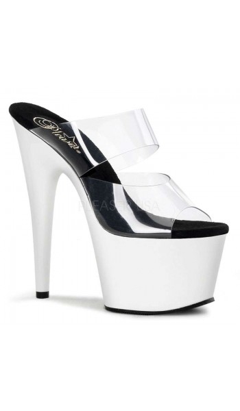 White Platform Adore High Heel Slides